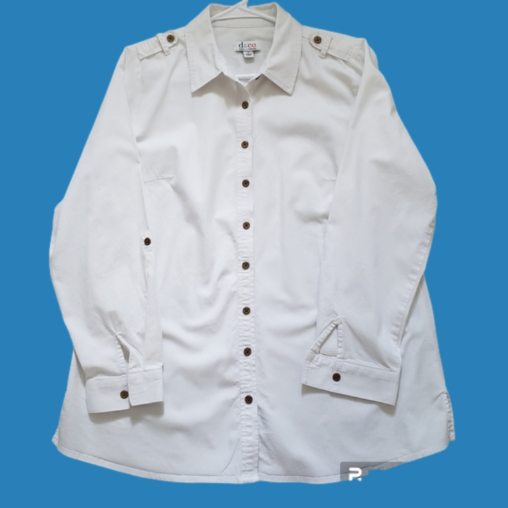 DENIM&CO TUNIC SHIRT WHITE SZ M-L